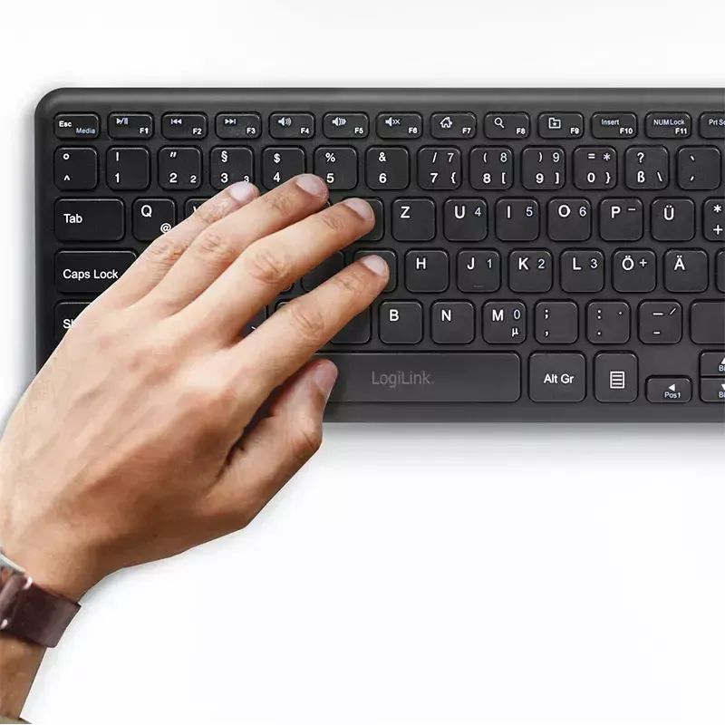 Klaviatuur LogiLink ID0188 Home RF Wireless QWERTZ Must