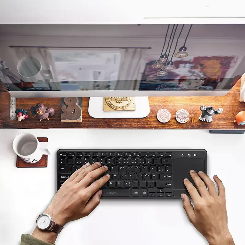 Klaviatuur LogiLink ID0188 Home RF Wireless QWERTZ Must