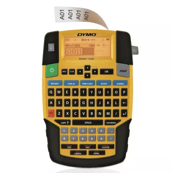 DYMO RHINO 4200 tööstuslik sildivalmistaja | QWERTY-klaviatuur ja aega säästvad kiirklahvid | Vastupidav sildiprinter tööplatsidele ja rasketeks märgistustöödeks