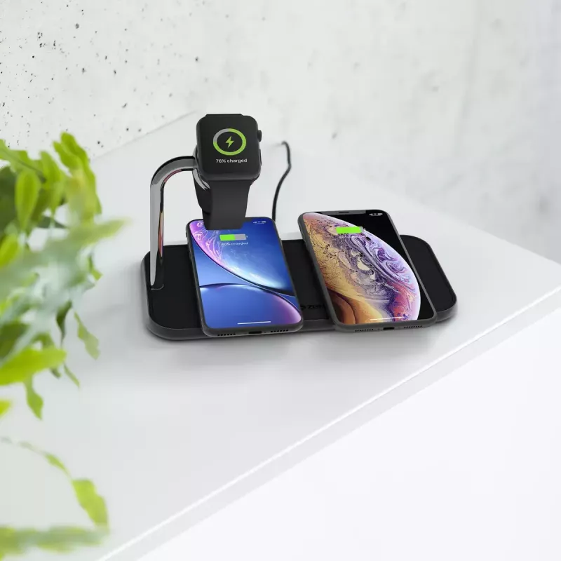 Juhtmevaba laadija ZENS Dual+Watch Alumiinium Must