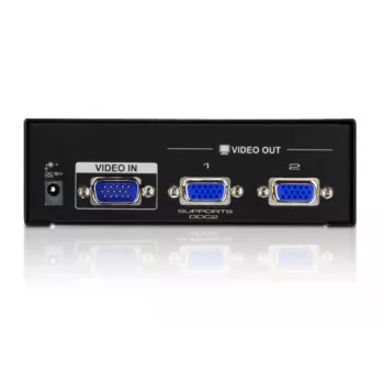ATEN 2-pordiline VGA-videopoolitaja (450 MHz), VGA, 2x VGA, 2048 x 1536 pikslit, Must, Metallist, QXGA