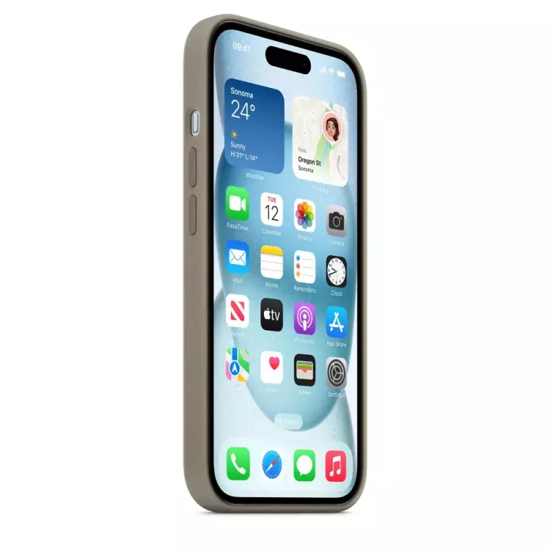 Silikoonümbris Apple iPhone 15 MagSafe Clay kate pruun