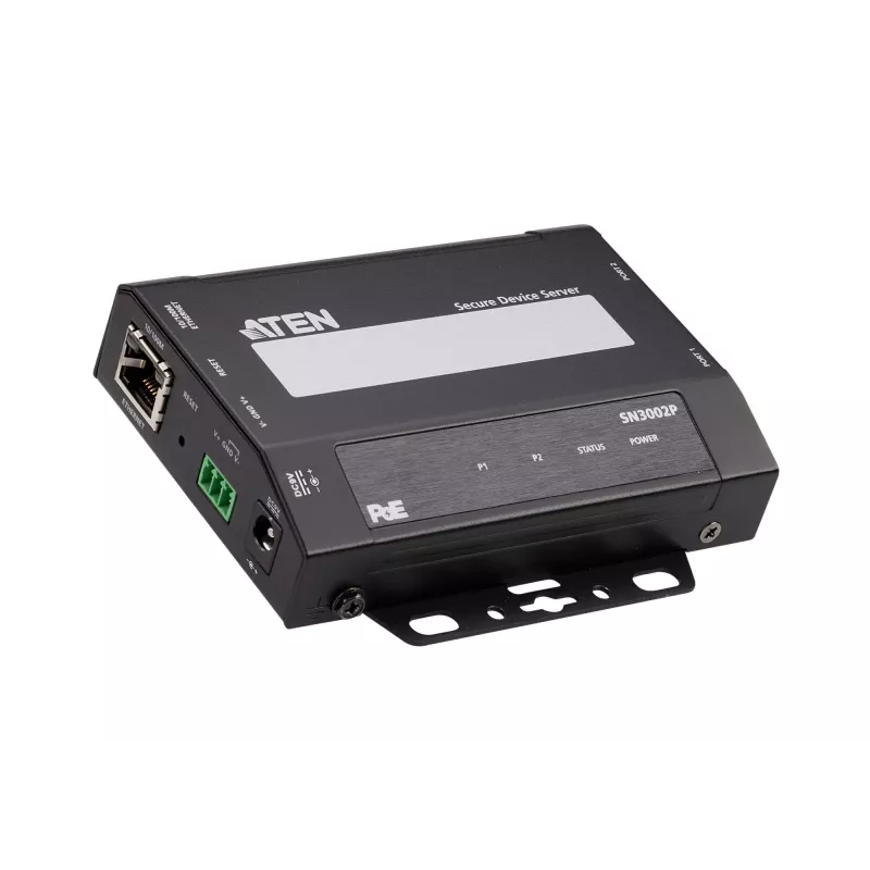 ATEN 2-pordiline RS-232 turvaline seadmeserver PoE-ga