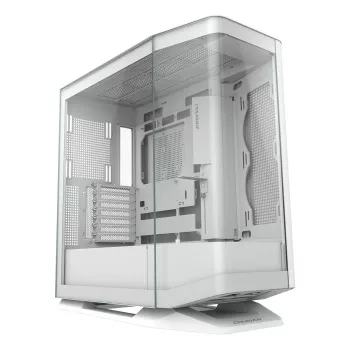 PC Midi Tower korpus Cougar FV270 — Valge, toetab ATX/EATX/Micro-ITX, 2×3.5 tolli + 2×2.5 tolli, 120/140 mm ventilaatorid