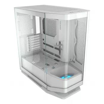 PC Midi Tower korpus Cougar FV270 — Valge, toetab ATX/EATX/Micro-ITX, 2×3.5 tolli + 2×2.5 tolli, 120/140 mm ventilaatorid