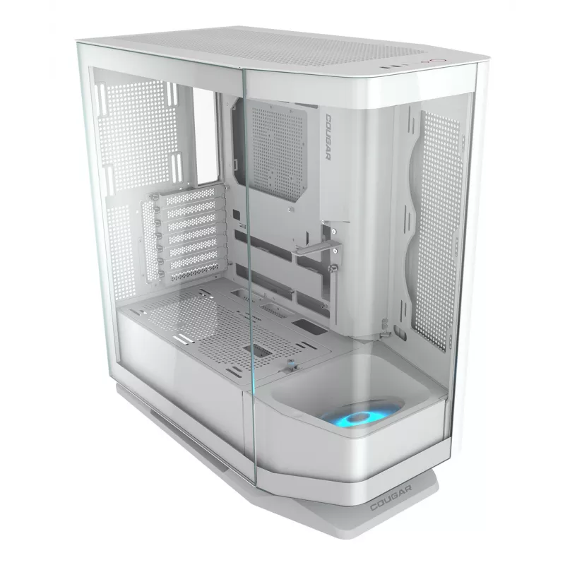 PC Midi Tower korpus Cougar FV270 — Valge, toetab ATX/EATX/Micro-ITX, 2×3.5 tolli + 2×2.5 tolli, 120/140 mm ventilaatorid