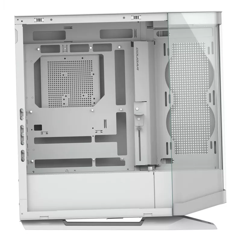 PC Midi Tower korpus Cougar FV270 — Valge, toetab ATX/EATX/Micro-ITX, 2×3.5 tolli + 2×2.5 tolli, 120/140 mm ventilaatorid