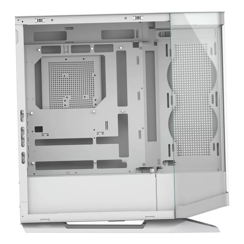 PC Midi Tower korpus Cougar FV270 — Valge, toetab ATX/EATX/Micro-ITX, 2×3.5 tolli + 2×2.5 tolli, 120/140 mm ventilaatorid