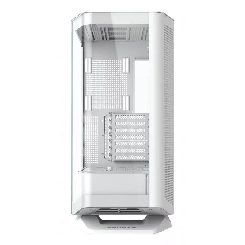 PC Midi Tower korpus Cougar FV270 — Valge, toetab ATX/EATX/Micro-ITX, 2×3.5 tolli + 2×2.5 tolli, 120/140 mm ventilaatorid