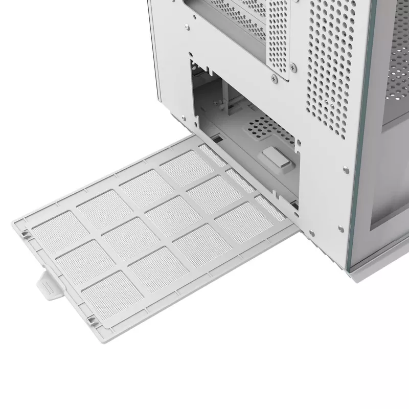 PC Midi Tower korpus Cougar FV270 — Valge, toetab ATX/EATX/Micro-ITX, 2×3.5 tolli + 2×2.5 tolli, 120/140 mm ventilaatorid