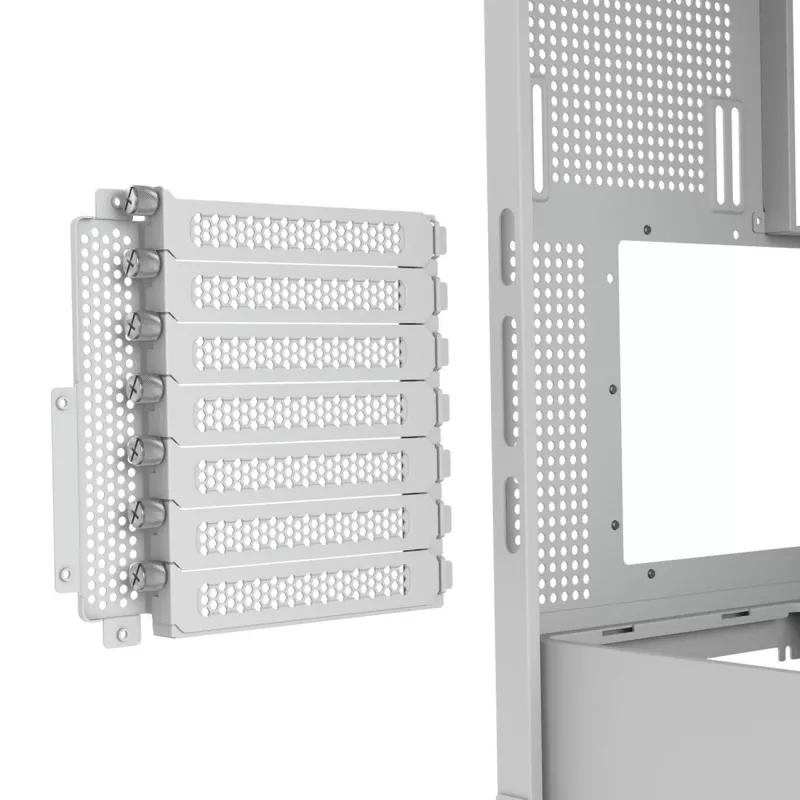 PC Midi Tower korpus Cougar FV270 — Valge, toetab ATX/EATX/Micro-ITX, 2×3.5 tolli + 2×2.5 tolli, 120/140 mm ventilaatorid