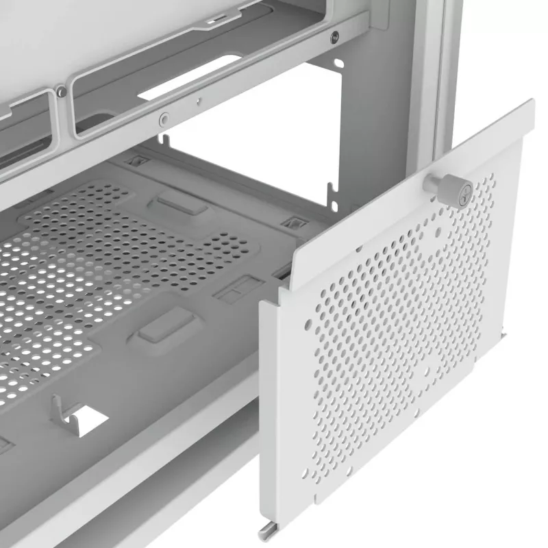 PC Midi Tower korpus Cougar FV270 — Valge, toetab ATX/EATX/Micro-ITX, 2×3.5 tolli + 2×2.5 tolli, 120/140 mm ventilaatorid