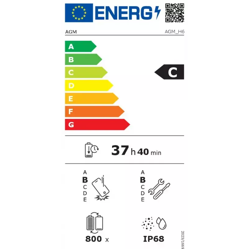 Nutitelefon AGM H6 6.56 tolli 8 GB 256 GB Must