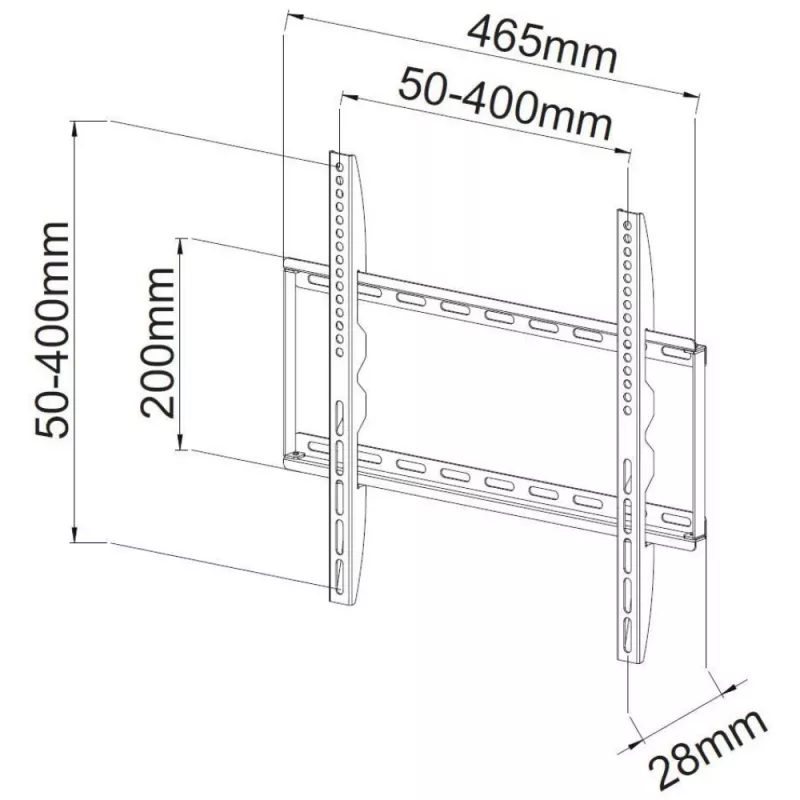 Techly Fixed õhuke Wall Mount LED TV LCD 23-55 Must” ICA-PLB 162M