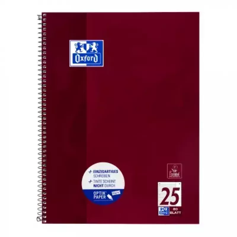 Kirjutusmärkmik Oxford 100050355 A4 80 lehte Bordeaux