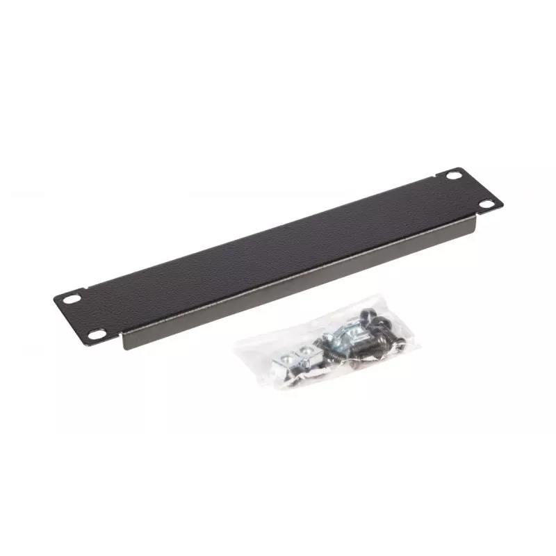 Blank paneel EQUIP EZBP-10-B — metallist, must, 1U, 123 g