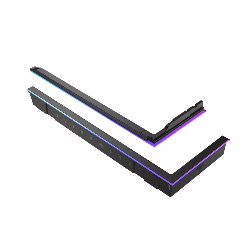 RGB-valgustuse täienduskomplekt ASUS TUF GAMING GT502 Horizon — ARGB 3 kontaktiga, 5 V, 1,44 A, magnetkinnitus, ühildub Midi Toweriga, must
