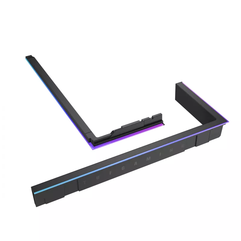 RGB-valgustuse täienduskomplekt ASUS TUF GAMING GT502 Horizon — ARGB 3 kontaktiga, 5 V, 1,44 A, magnetkinnitus, ühildub Midi Toweriga, must