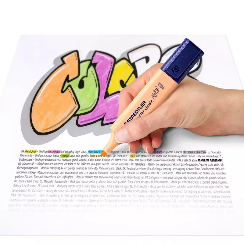 Marker Staedtler 364 C 10 tk Meislitera Must Pruun Hele sinine Hele hall Lime Mint Virsik Roosa Violetne Kollane