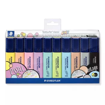 Marker Staedtler 364 C 10 tk Meislitera Must Pruun Hele sinine Hele hall Lime Mint Virsik Roosa Violetne Kollane