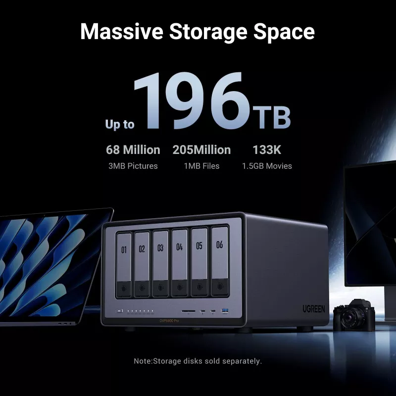 Ugreen DXP6800 Pro NAS Desktop Intel® Core™ i5 8 GB DDR5 hall, must