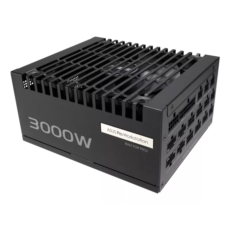 Toiteplokk ASUS Pro WS 3000 W ATX 3.1 80 PLUS Platinum täismodulaarne, 20+4 kontakti, 4×16-kontaktiline PCIe, 12×SATA, must