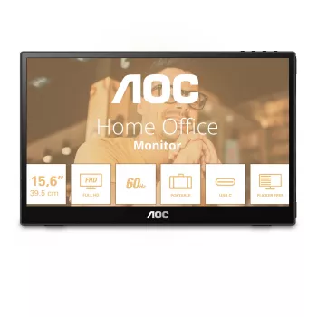 AOC 16T3EA kaasaskantav teler/monitor Must 39,6 cm (15,6 tolli) 1920 x 1080 pikslit