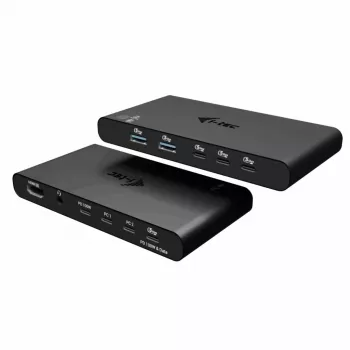 KVM-dokkimisjaam i-tec 2 hostile, HDMI, USB-C hostiliides, PD 2×100 W, 4K@60 Hz, 2×USB-A