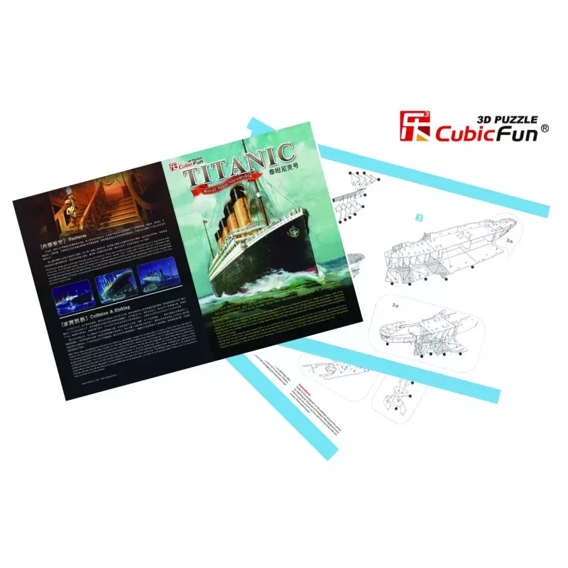 3D pusle Cubicfun Titanic Big T4011H — 1024 tükki, mõõtkavas mudellaev