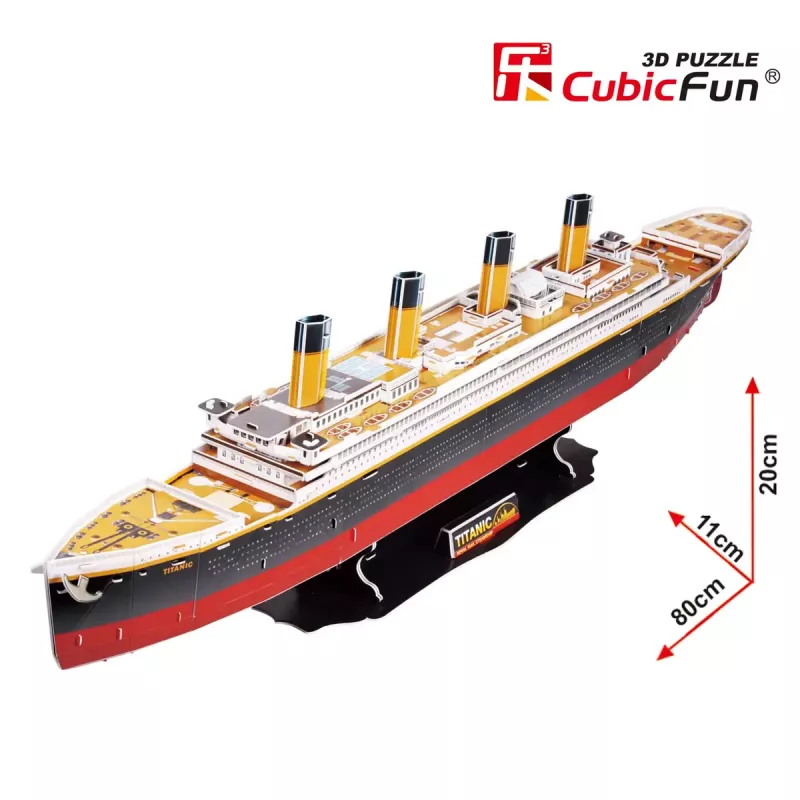 3D pusle Cubicfun Titanic Big T4011H — 1024 tükki, mõõtkavas mudellaev