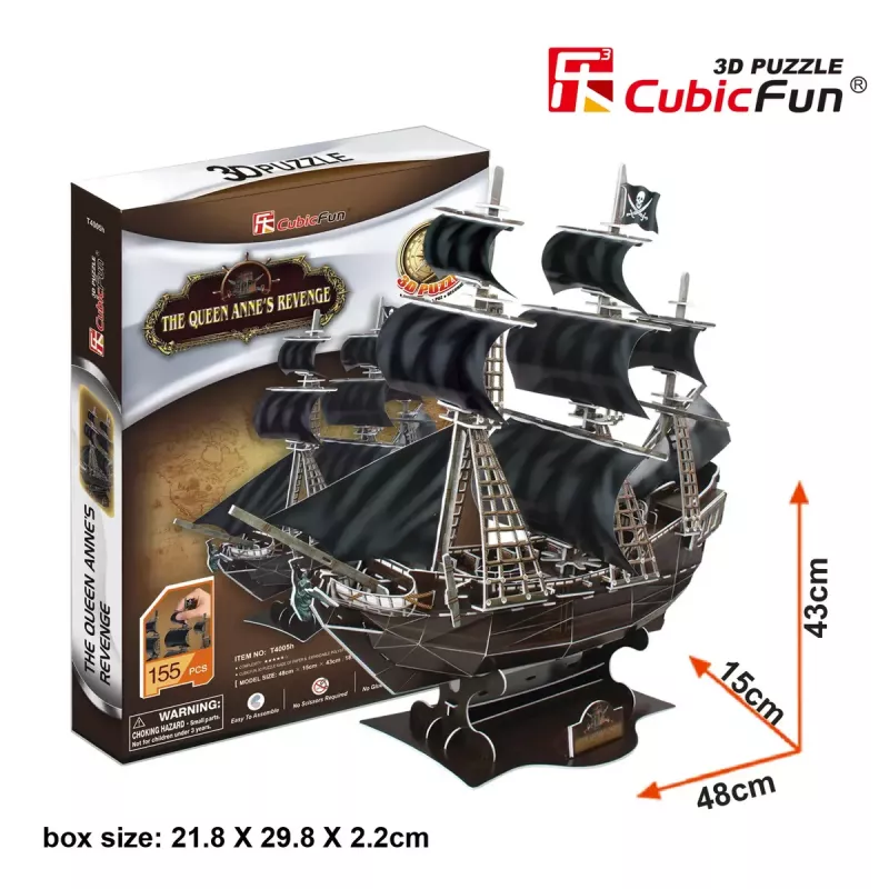 3D pusle CubicFun piraadilaev “Queen Anne's Revenge” mudel T4005H, papist kokkupanek