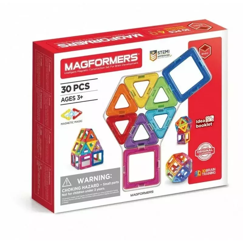 Magformers Magnetic Blocks Basic 30 tk komplekt MAGFORMERSilt — 30-osaline magnetiline konstruktsioonimänguasi
