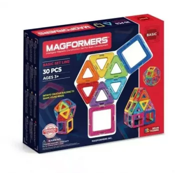 Magformers Magnetic Blocks Basic 30 tk komplekt MAGFORMERSilt — 30-osaline magnetiline konstruktsioonimänguasi