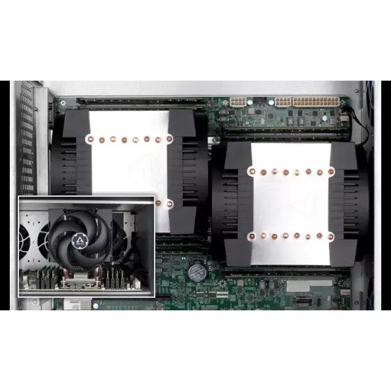4U serveri õhujahuti Arctic Freezer 4U‑M Rev. 2 — 120 mm ventilaator, 122,16 m³/h õhuvool, topeltkuullaager, 156×124×145 mm, TDP 350 W