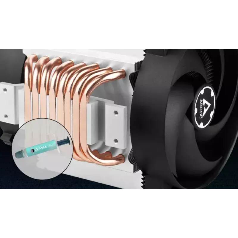 4U serveri õhujahuti Arctic Freezer 4U‑M Rev. 2 — 120 mm ventilaator, 122,16 m³/h õhuvool, topeltkuullaager, 156×124×145 mm, TDP 350 W