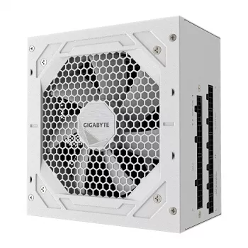 Toiteplokk GIGABYTE UD850GM PG5 V2 ICE — 850 W, PCIe Gen 5.1, 80 PLUS Gold, täismodulaarne, 120 mm ventilaator, ATX 3.1, UK pistik, valge