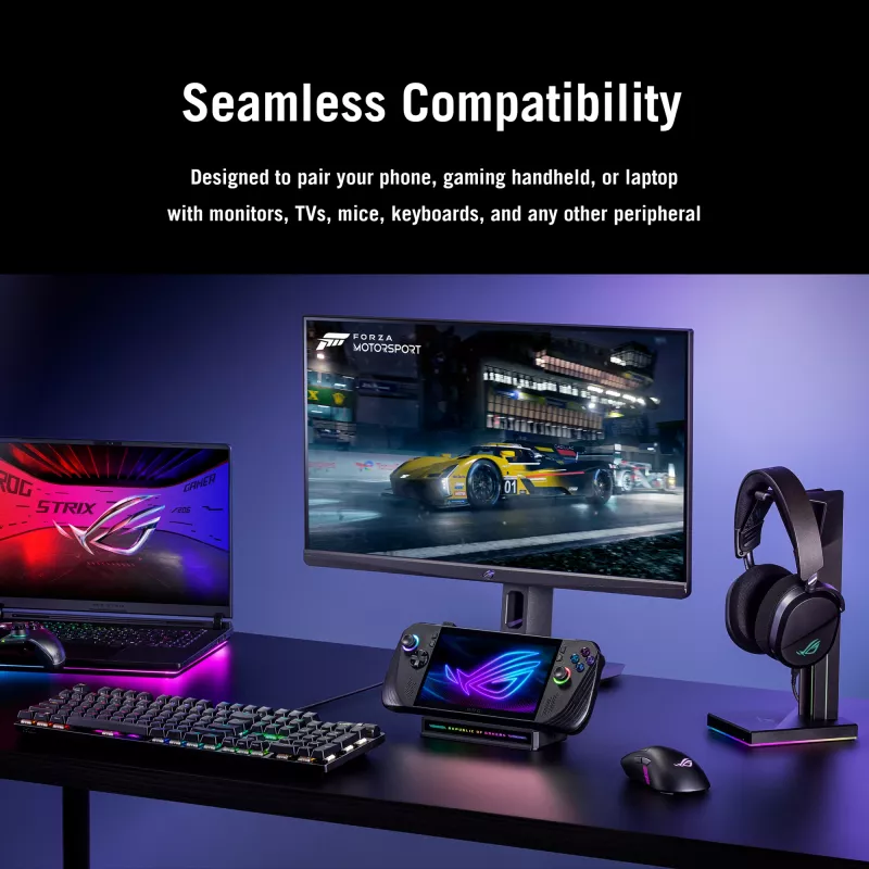 Dokkimisjaam ASUS ROG Bulwark Dock 2025 DG300 USB USB-C, 1x RJ-45, 1x HDMI, must, 160×74×25,5 mm