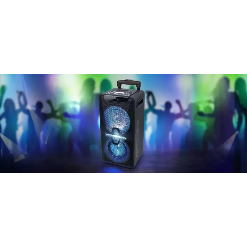Kaasaskantav kõlar Muse M-1920 DJ — 300 W RMS, vahelduvvoolutoide, 3,5 mm sisend, 256×287×534 mm, 7 kg, must