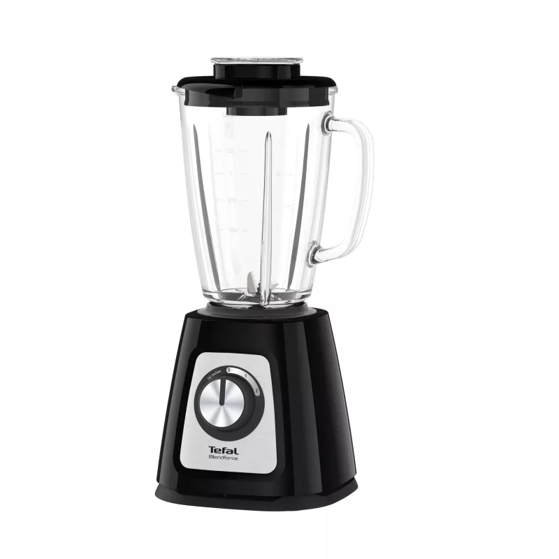 Lauapealne blender Tefal BL4358 — 800 W, 1,25 L klaaskann, jääpurustus, must/harjatud teras