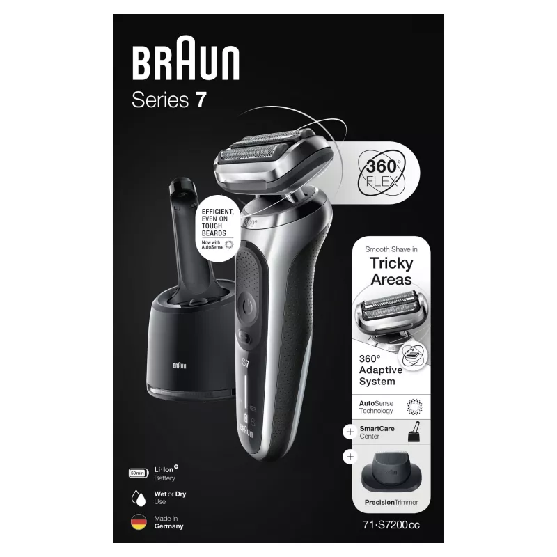 Võrgupardel Braun Series 7 71‑S7200c Must Hõbedane Liitium‑Ioon 50 min