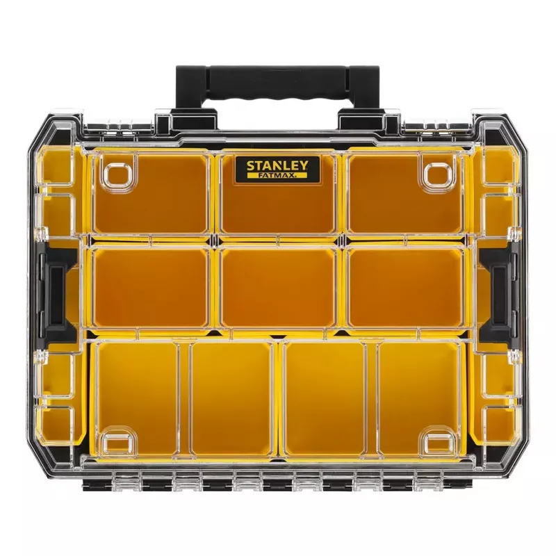 Tööriistakast STANLEY FMST82967-1, metall ja polükarbonaat, 337×440×119 mm, must/läbipaistev/kollane