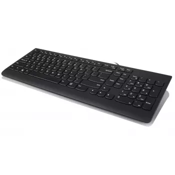 Juhtmega klaviatuuri ja hiire komplekt Lenovo 300 — täissuuruses QWERTY, US English, USB, must, 1,8 m kaabel, hiir 1600 DPI