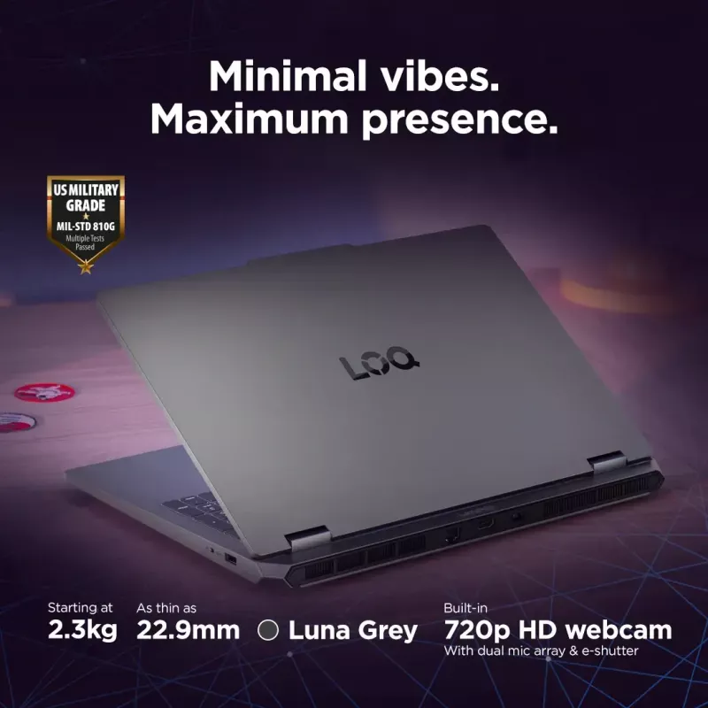 Sülearvuti Lenovo LOQ 15IRX10 — 15,6-tolline FHD IPS peegeldusvastane, Intel Core i5-13450HX, 16GB DDR5, 1TB SSD, NVIDIA GeForce RTX 5060 8GB, Windows 11 Home