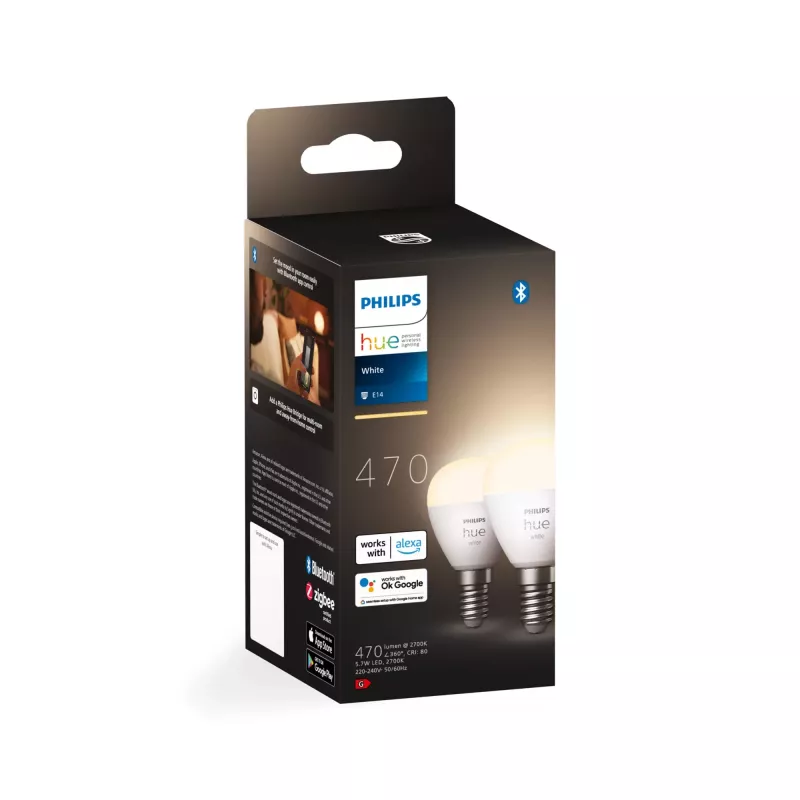 Nutipirn Philips Hue White Lustre E14 Bluetooth Zigbee 2-pakk