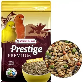 Täiskuivsegu kanaarilindudele VERSELE-LAGA Prestige Premium 800 g — 17% valku, 13% rasva, 6% kiudaineid