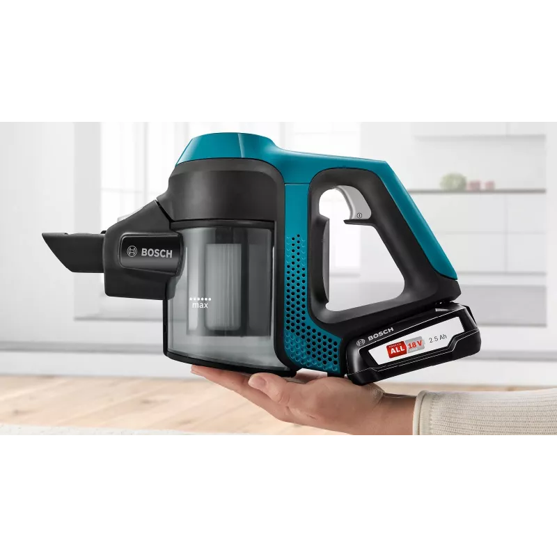 Bosch Serie 6 BBS611LAG pulkpuhastaja/elektriline luud 2-ühes pulkpuhastaja Aku Kuiv Tolmukotita 0,3 l Sinine 2,5 Ah