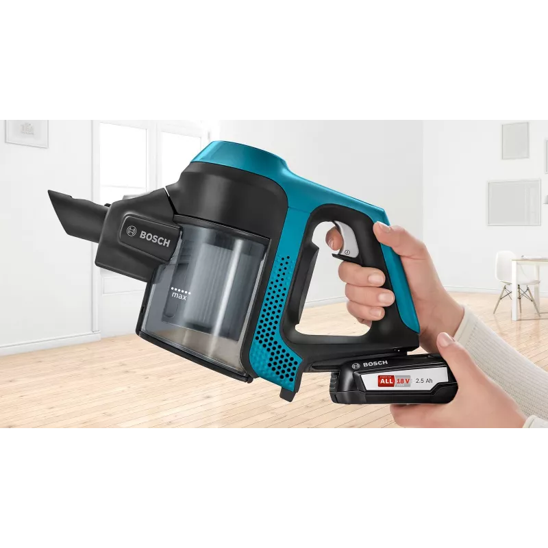 Bosch Serie 6 BBS611LAG pulkpuhastaja/elektriline luud 2-ühes pulkpuhastaja Aku Kuiv Tolmukotita 0,3 l Sinine 2,5 Ah