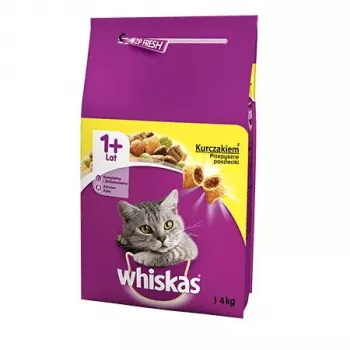 Kuiv kassitoit Whiskas Adult Chicken 14 kg — valk 30%, rasv 12%, kiud 2%