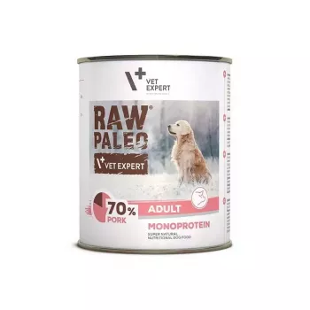 Märg koeratoit VETEXPERT RAW PALEO Adult Monoprotein Pork 800 g purk, teraviljavaba, gluteeni- ja sojavaba