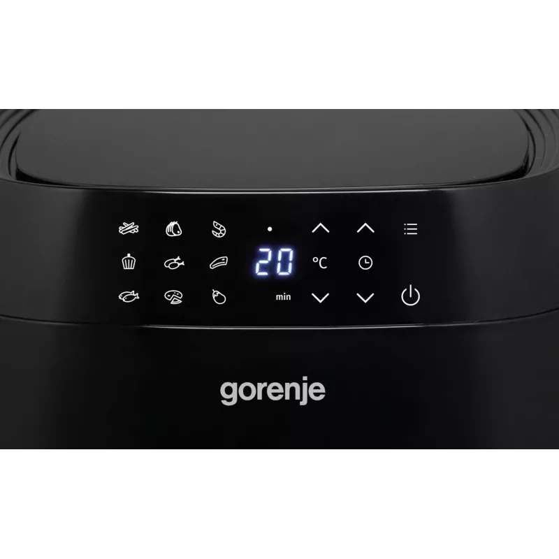 Kuumaõhufritüür Gorenje AF1409DB — 3,2 L maht, 1400 W, LED-ekraan, min temp 90 °C, must